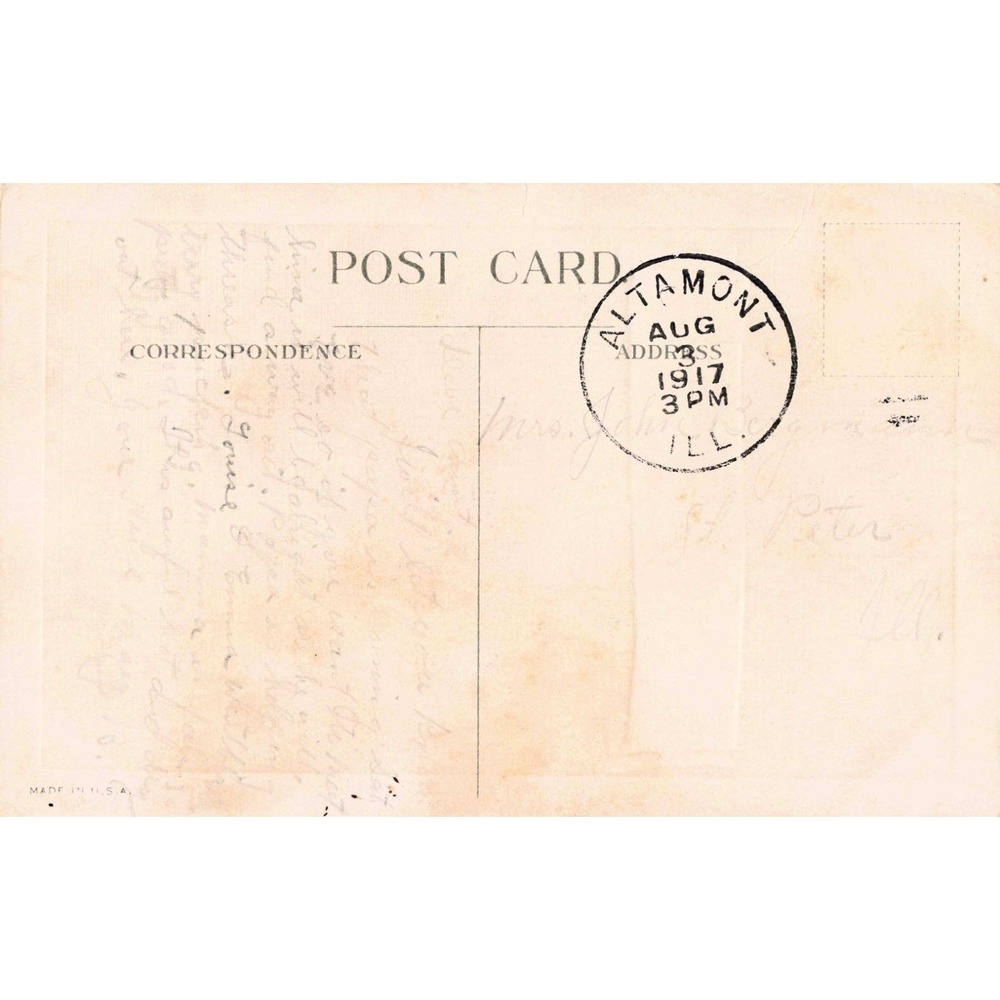 Vintage 1917 A Kind Greeting Postcard Altamont Illinois Postmark G-194 Landscape - Picture 2 of 2